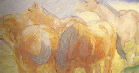 Franz Marc Large Lenggries Horse Painting 1 (mk34) Norge oil painting art